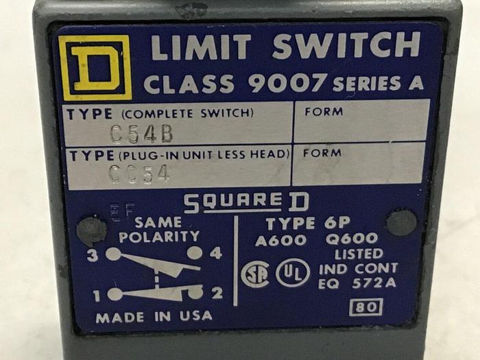 Used SQUARE D Limit Switch 9007-C54B #121679