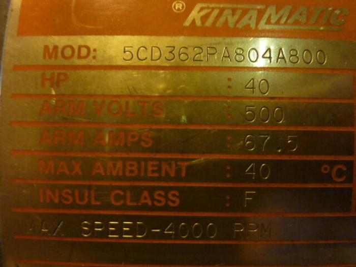 Used GENERAL ELECTRIC / GE 40 HP Direct Current Motor 5CD362PA804A800 Used