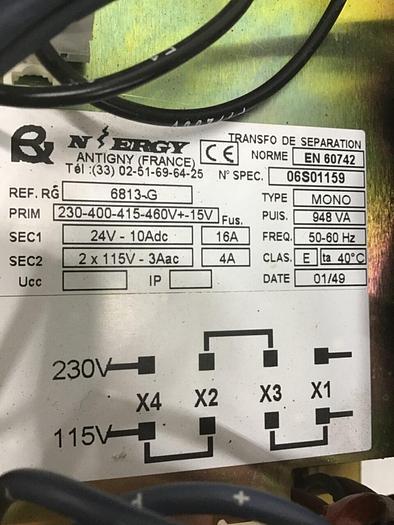 Used N ERGY 948 VA Transformer 6813-G #124548