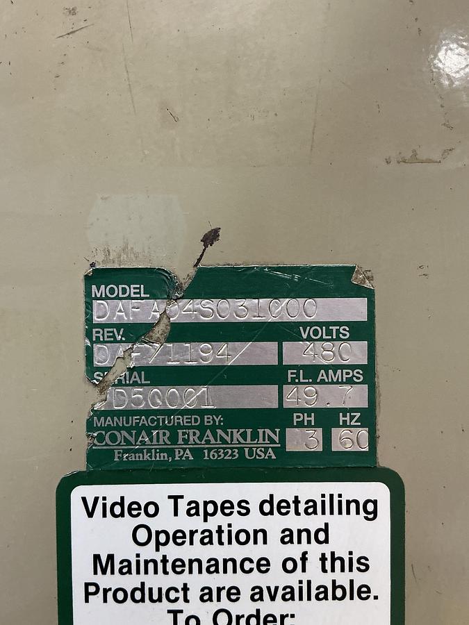 Used CONAIR FRANKLIN DAFA04S031000