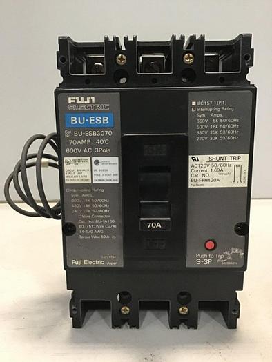Used FUJI ELECTRIC 70 Amp Circuit Breaker BU-ESB3070 #127449