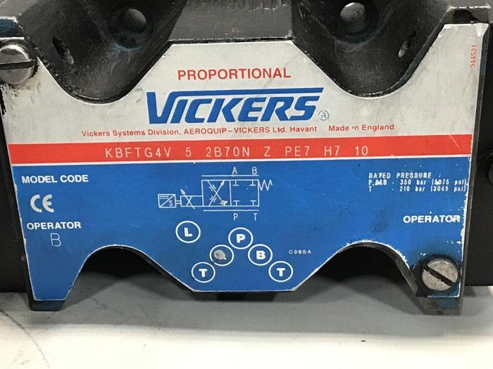 Used VICKERS Proportional Valve KBFTG4V52B70NZPE7H710 Used