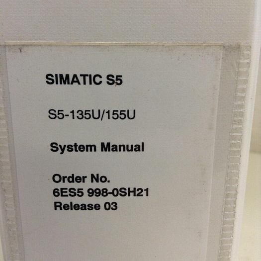 Used SIEMENS System Manual 6ES5 998-0SH21 #70962