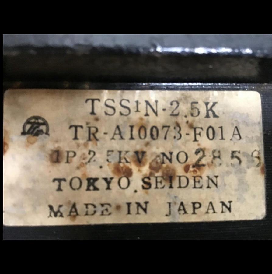 Used TOKYO SEIDEN 2.5 kVA Transformer TSS1N-2.5K #138971