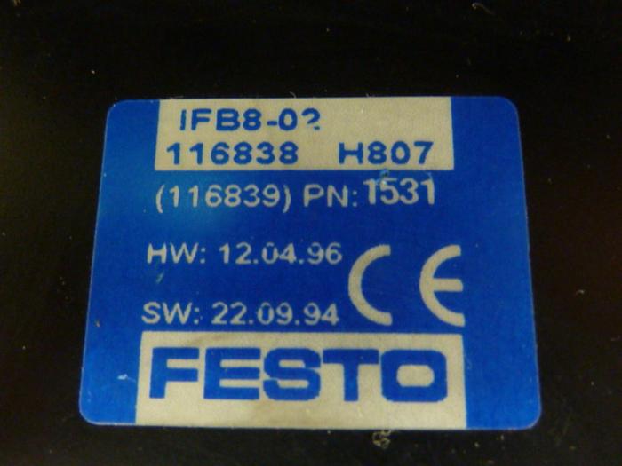 Used FESTO Control Block / Valve Terminal IFB8-02 #52858