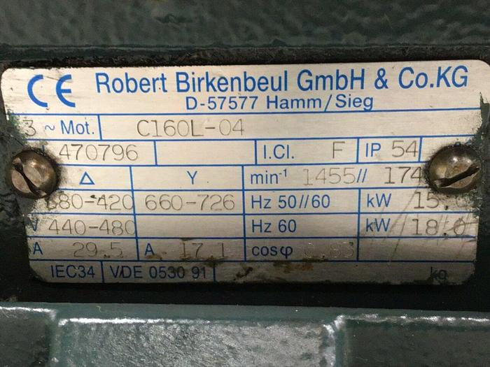 Used ROBERT BIRKENBEUL 15/18 kW Motor C160L-04 Used