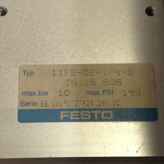 Used FESTO Manifold w/ Valves IIFB-02-1/4-8 Used