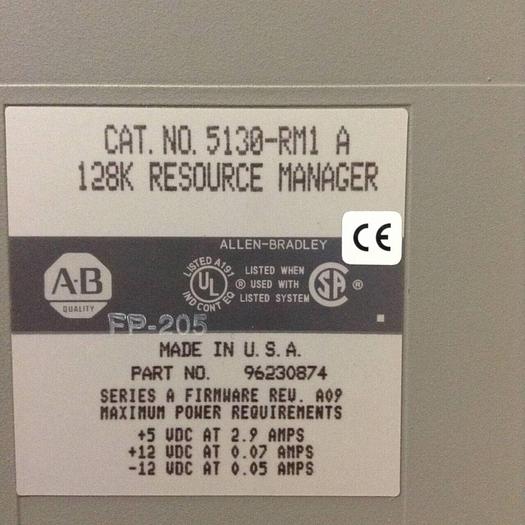 Used ALLEN BRADLEY Resource Manager Module 5130-RM1 SER A USED