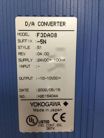 Used YOKOGAWA D/A Converter Module F3DA08-5N #98764