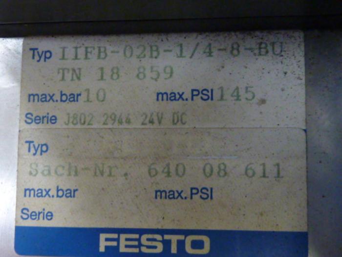 Used FESTO Control Block / Valve Terminal IFB8-02 #52866