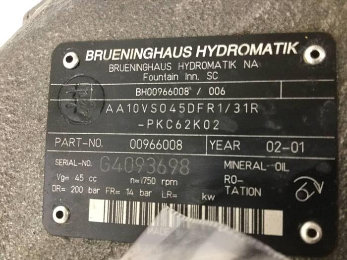 Used REXROTH Hydraulic Pump AA10VSO45DFR131RPKC62K02 Used