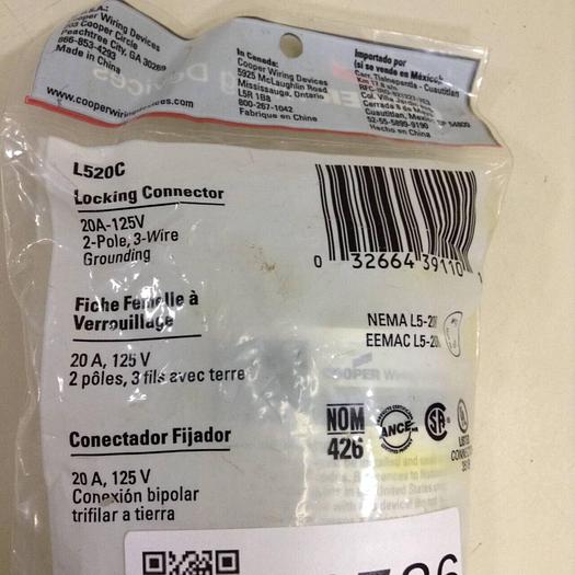 COOPER 3 Wire Connector L520C #81786