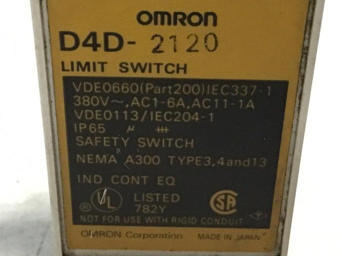 Used OMRON Limit Switch D4D-2120 #84203