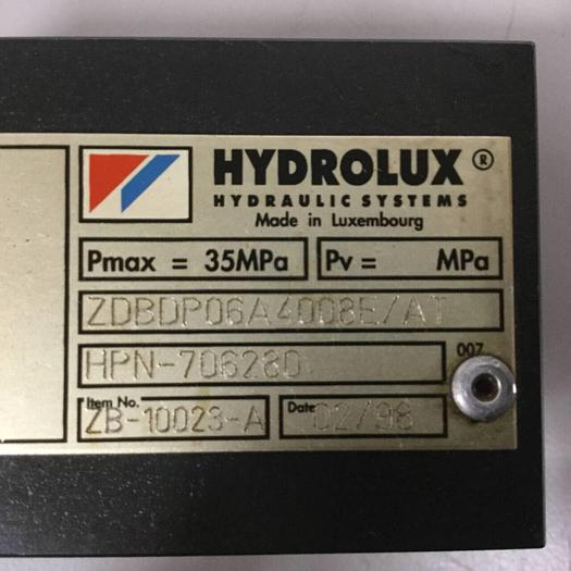 Used HYDROLUX Valve HPN706280-HY #99049