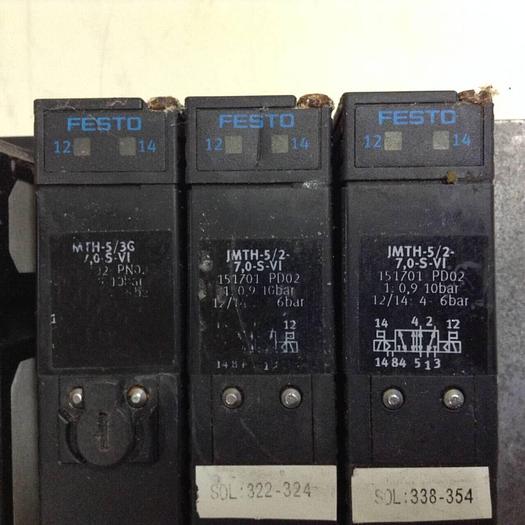 Used FESTO Control Block w/ Valves VIFB-03-B #70589
