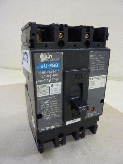 Used FUJI ELECTRIC 15 Amp Circuit Breaker BU-ESB3015 #61178
