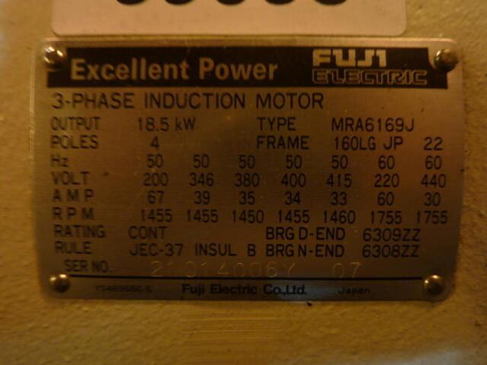 Used FUJI ELECTRIC 24.82 HP Induction Motor MRA6169 #39038