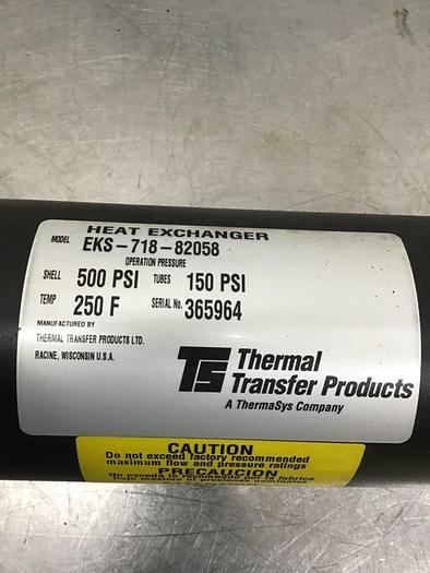 Used THERMAL TRANSFER Heat Exchanger EKS-718-82058 #136203