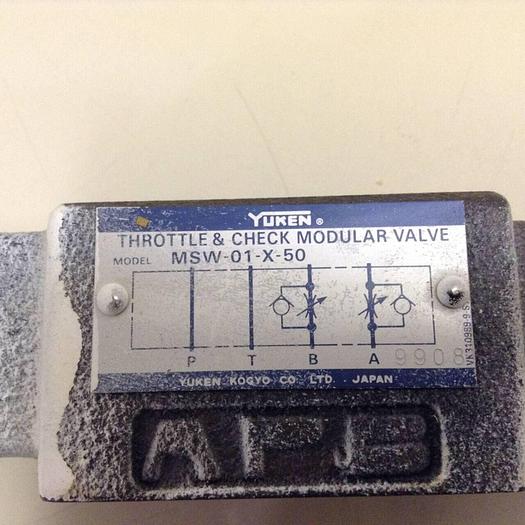 Used YUKEN Throttle & Check Modular Valve MSW-01-X-50 #72548