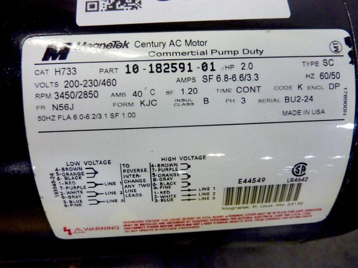 Used AO SMITH Pump w/ Motor H733 PUMP #67244