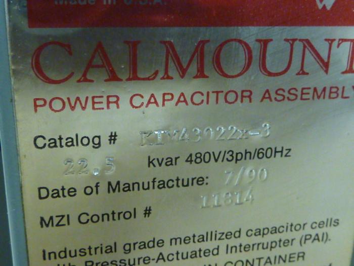 Used CALMOUNT Power Capacitor KIM43022X-3 #65728