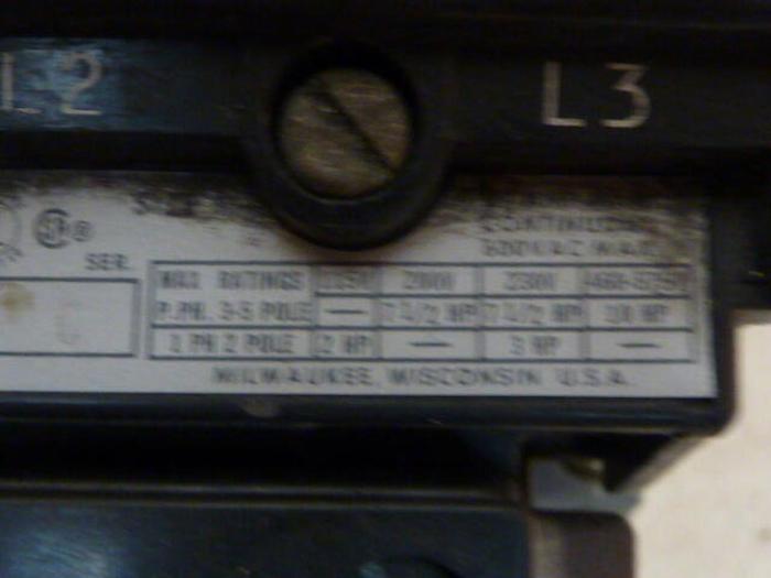 Used ALLEN BRADLEY Motor Starter Size 1 505-BOD SER C #29559