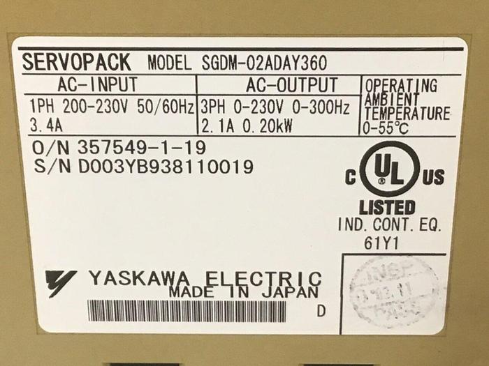 Used YASKAWA Servo Pack SGDM-02ADA #127881