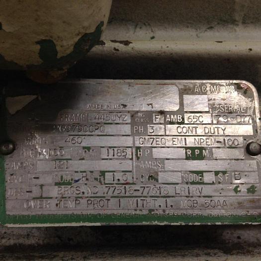 Used DELCO 100 HP AC Motor 2G9790CPQ Used