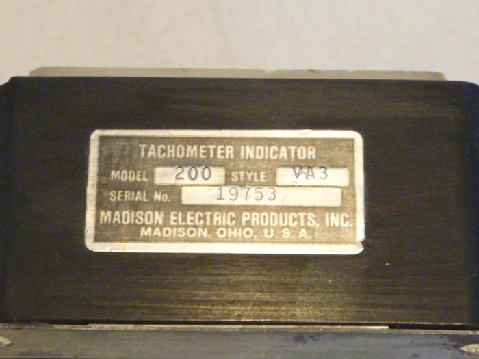 Used MADISON Tachometer Indicator 200 #3146
