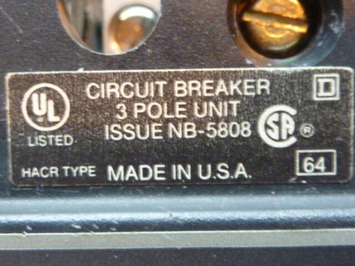 Used SQUARE D 30 Amp Circuit Breaker FAL360301212 USED