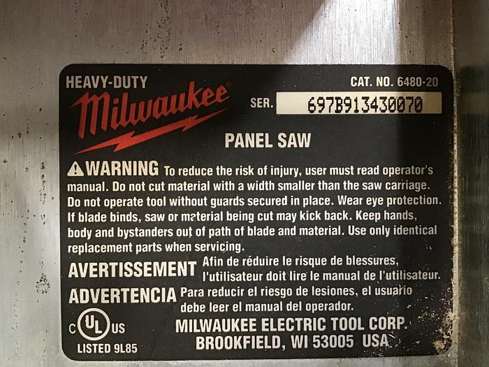 Used MILWAUKEE Panel Saw 6480-20 Used #144966
