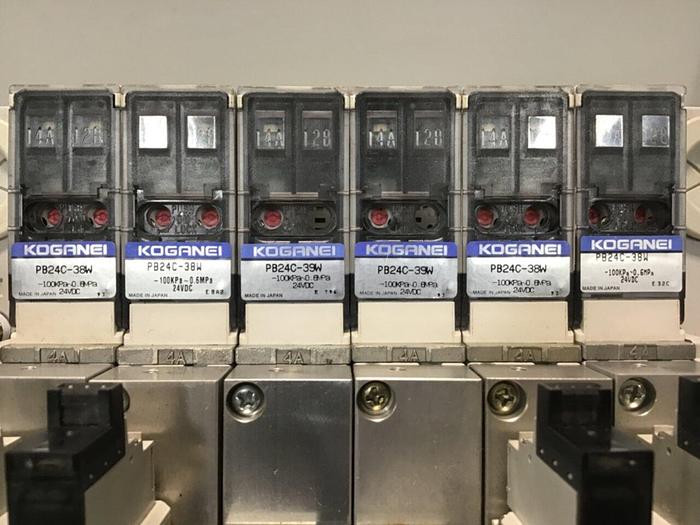 Used KOGANEI Manifold w/ Valves PBM6P-9W #120954