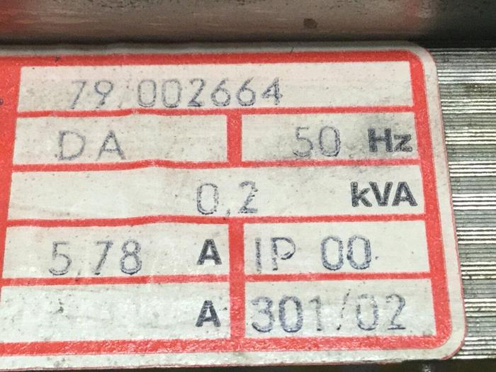 Used ISMET 0.2 kVA Transformer 79/002664 #107868