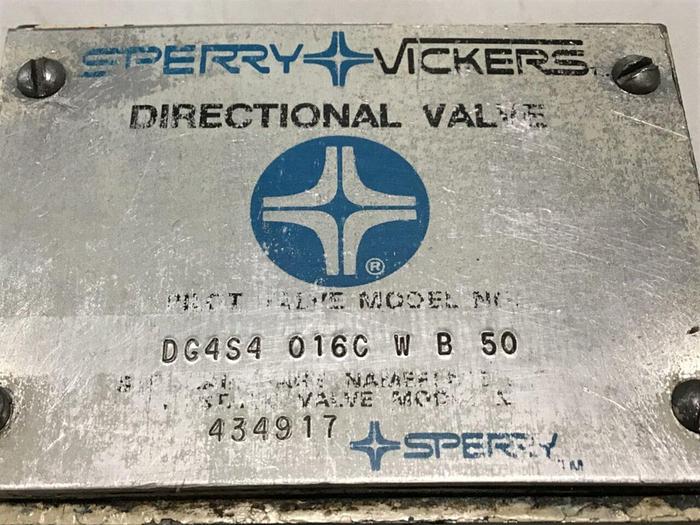 Used SPERRY VICKERS Directional Control Valve DG4S4 016C W B 50 #115324