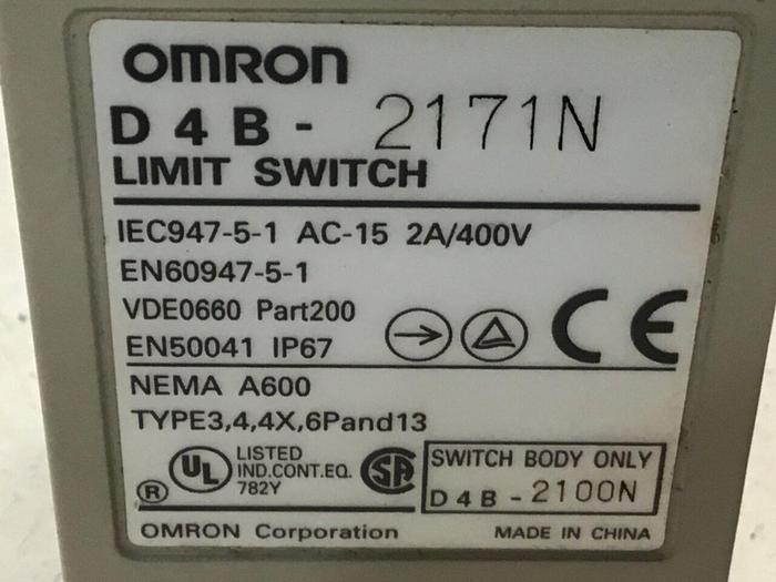 Used OMRON Limit Switch D4B-2171N #121558