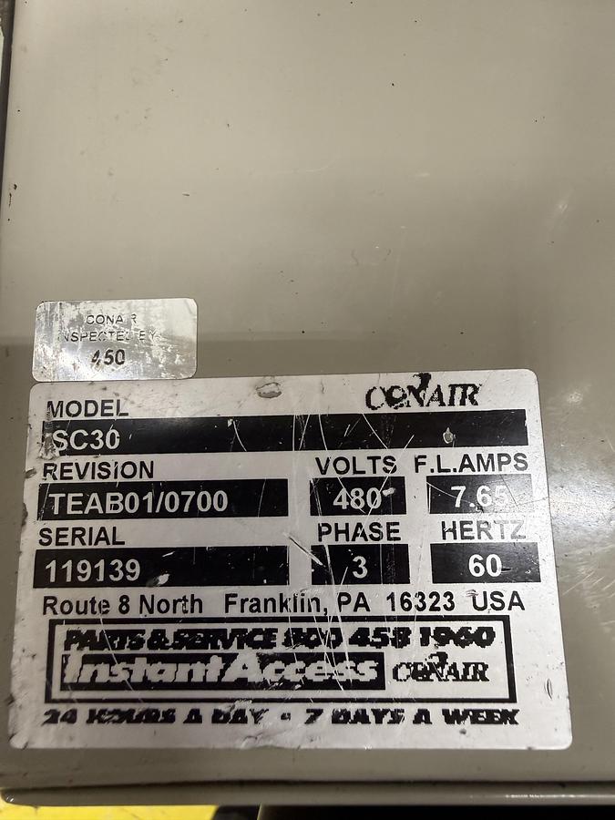 Used CONAIR SC-30 Desiccant Dryer USED