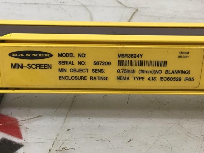 Used BANNER ENGINEERING Mini Screen Light Curtain MSE3624Y USED