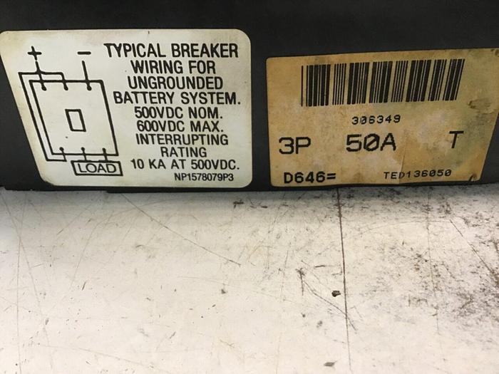 Used GE TED136050 Breaker & Disconnect 50 AMP USED #140572