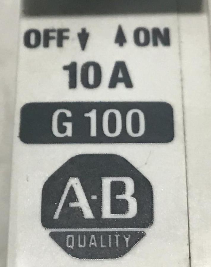 Used ALLEN BRADLEY 10 Amp Circuit Breaker 1492-CB1/G100 SER A USED