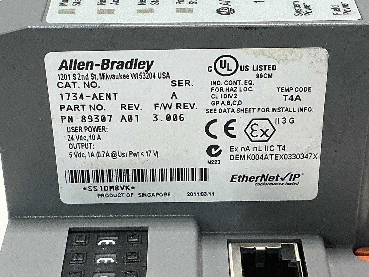 Used ALLEN BRADLEY 1734-AENT