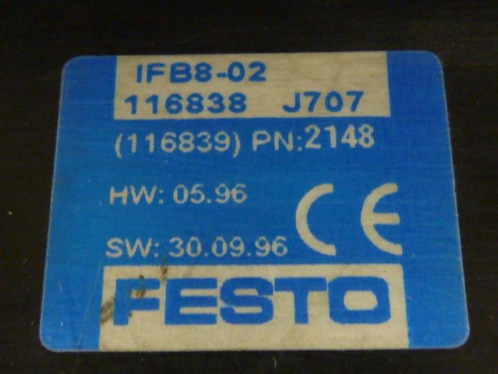 Used FESTO Control Block / Valve Terminal IFB8-02 #52828