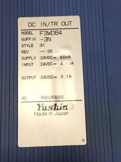 Used YUSHIN AMERICA I/O Module F3WD64-3N #92649