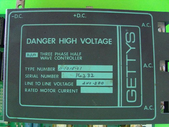 Used GETTYS Half Wave Controller 11-1015-01 #11086