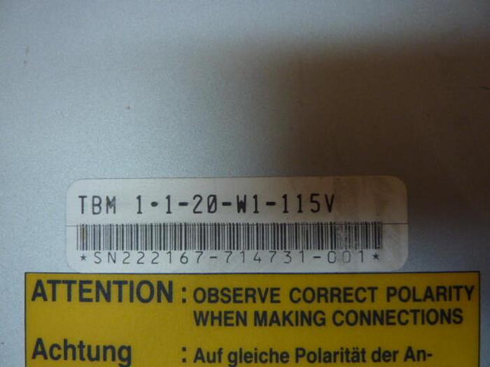 Used INDRAMAT AC Servo Bleeder Module TBM 1.1-20-W1-115 #25966