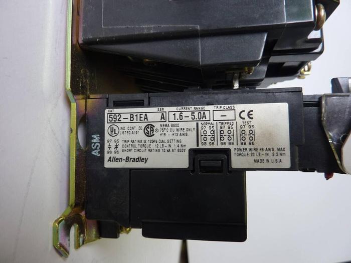 Used ALLEN BRADLEY Motor Starter Size 1 509-BOD-B1E SER B #5820