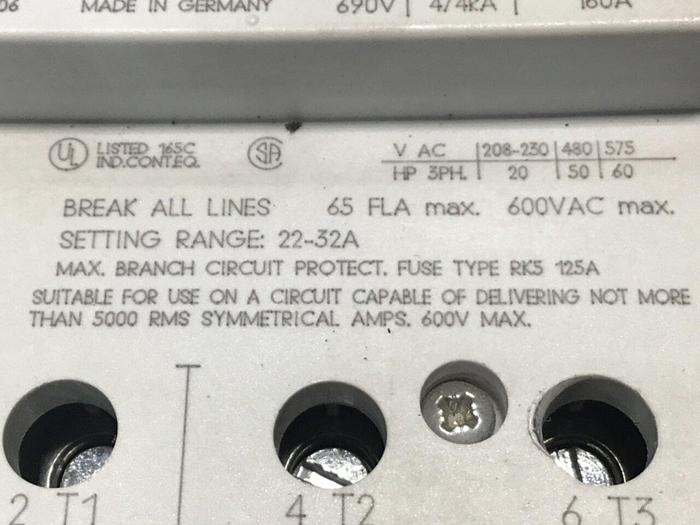 Used SIEMENS Motor Starter 3VU1600-0MP00 #129554