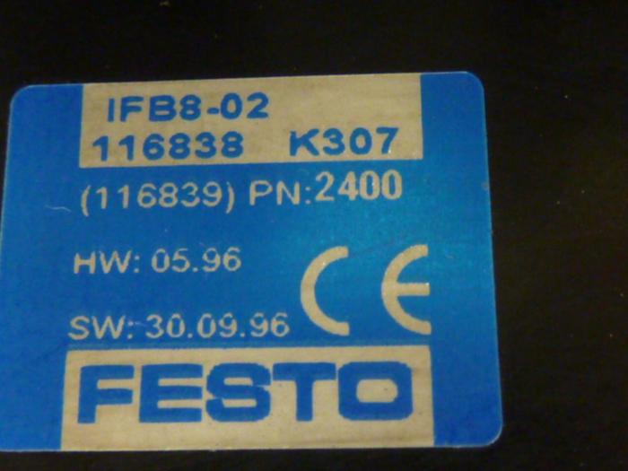 Used FESTO Control Block / Valve Terminal IFB8-02 #52783