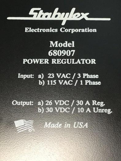 Used STABYLEX Power Regulator 680907 Used