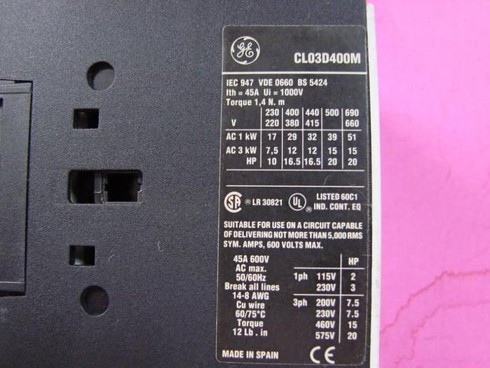 Used GENERAL ELECTRIC / GE Relay CL03D400M Used #7387