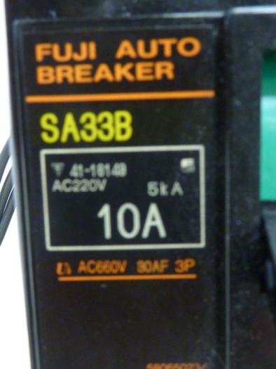 Used FUJI ELECTRIC 10 Amp Circuit Breaker SA33B-10 #60742